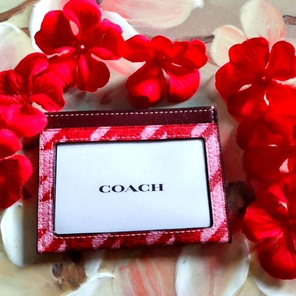 Coach Slim Card Case With Houndstooth Print - Picture 4 of 7